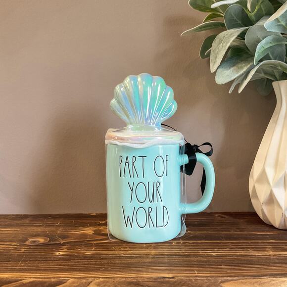 NWT Rae Dunn Little Mermaid mug and topper - Picture 1 of 3